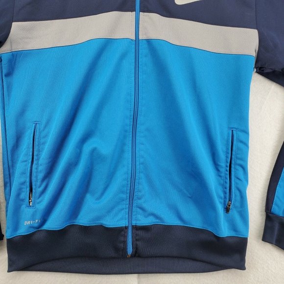 Nike Jacket Women's Dri-Fit Long Sleeve Full Zip Polyester Blend Blue Extra Larg - Picture 4 of 12